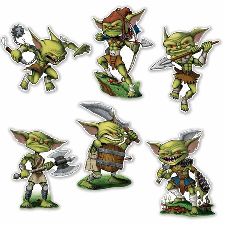 GOLDENGIFTS 12 to 14 in. Goblin Cutouts, 12PK GO1691780